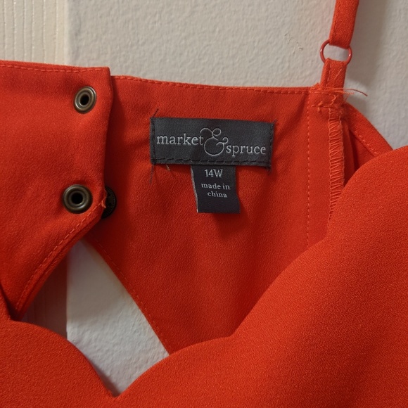 Neon orange, open back with two snap closure dress - Picture 3 of 3